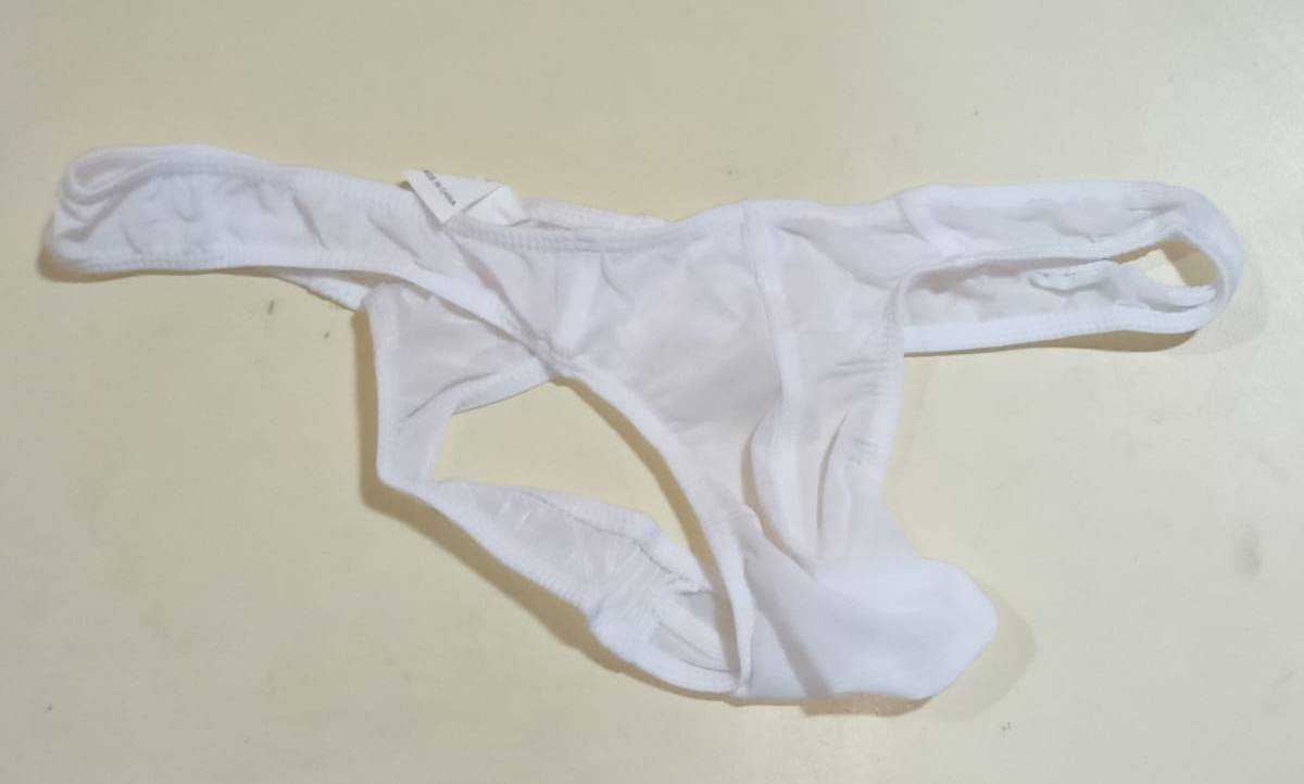 White Microfiber Thong