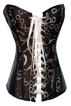 Gold Swirl Print Steampunk Cosplay Corset