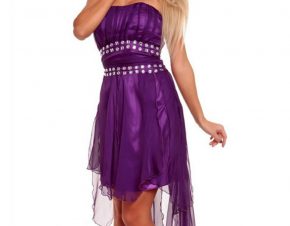 Rhinestone Bandeau Chiffon Dress