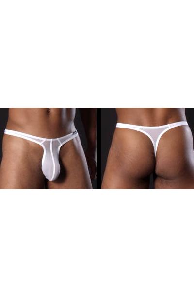 White Microfiber Thong