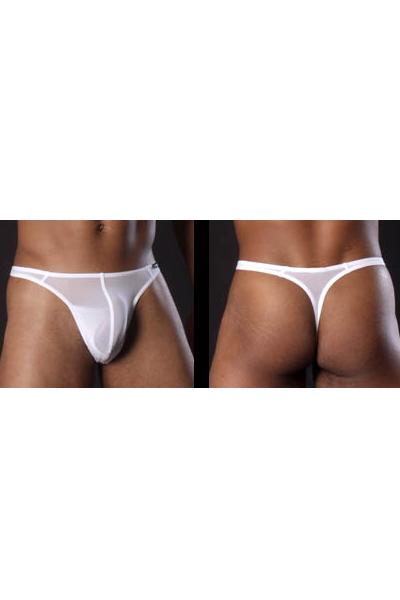 White Microfiber Thong